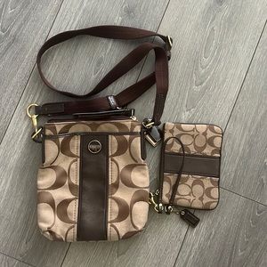 Coach Crossbody Purse with matching wrist clutch
